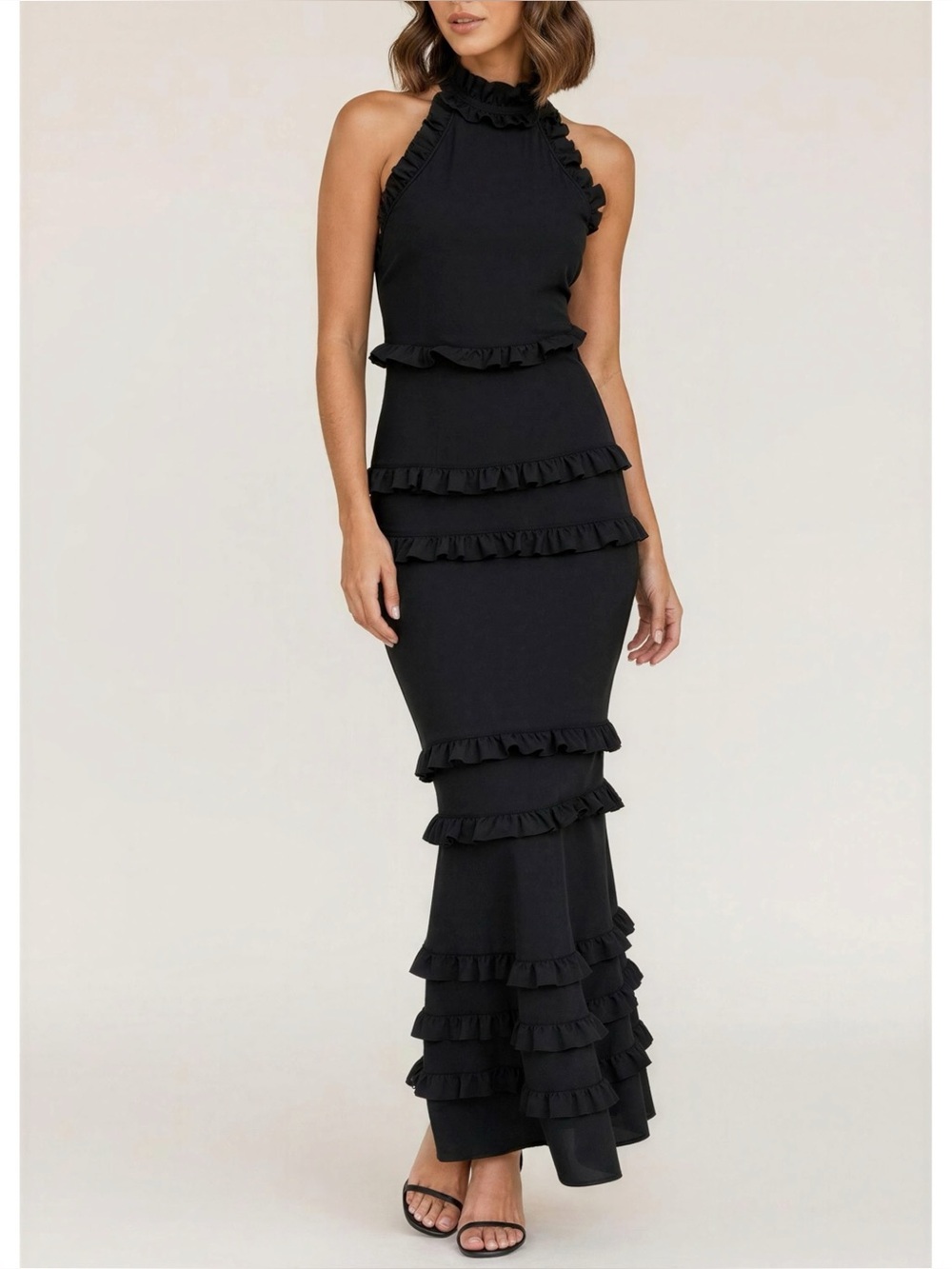 ELLIATT Theatrical Ruffle Gown, Black, Medium
